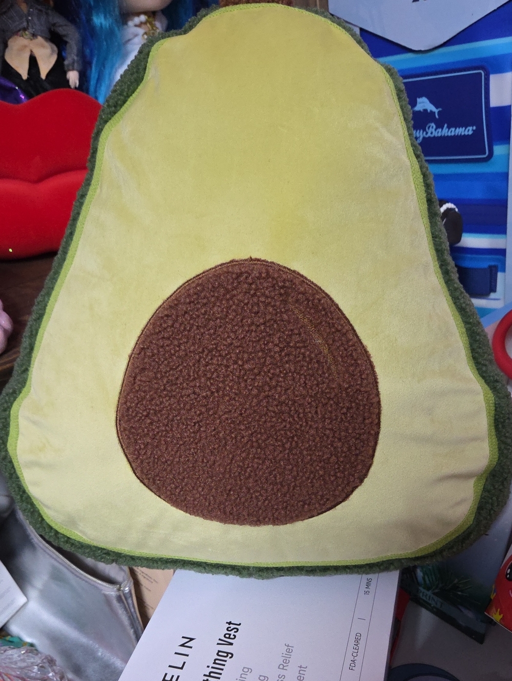 Avocado Plush Cushion Pillow - Yellow Green Brown